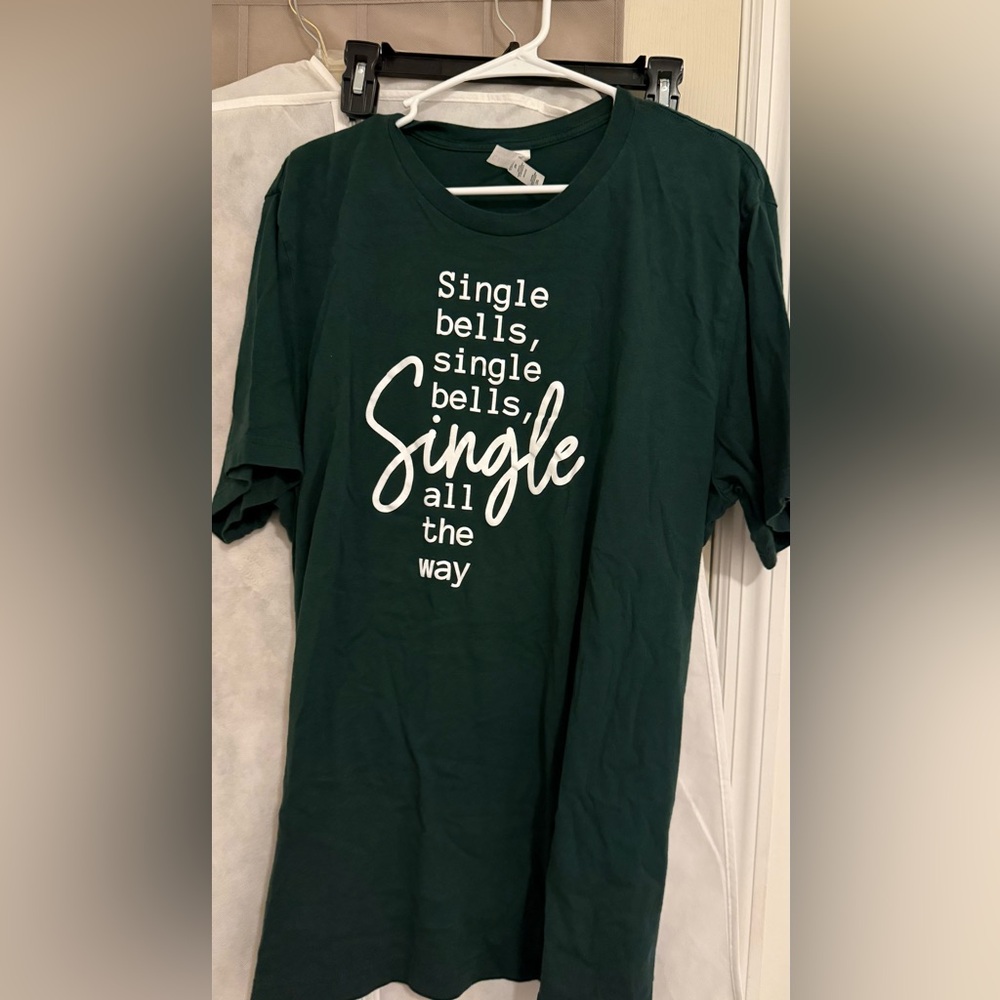 Bella Canvas Dark Green Short Sleeve Tee with White Holiday Script